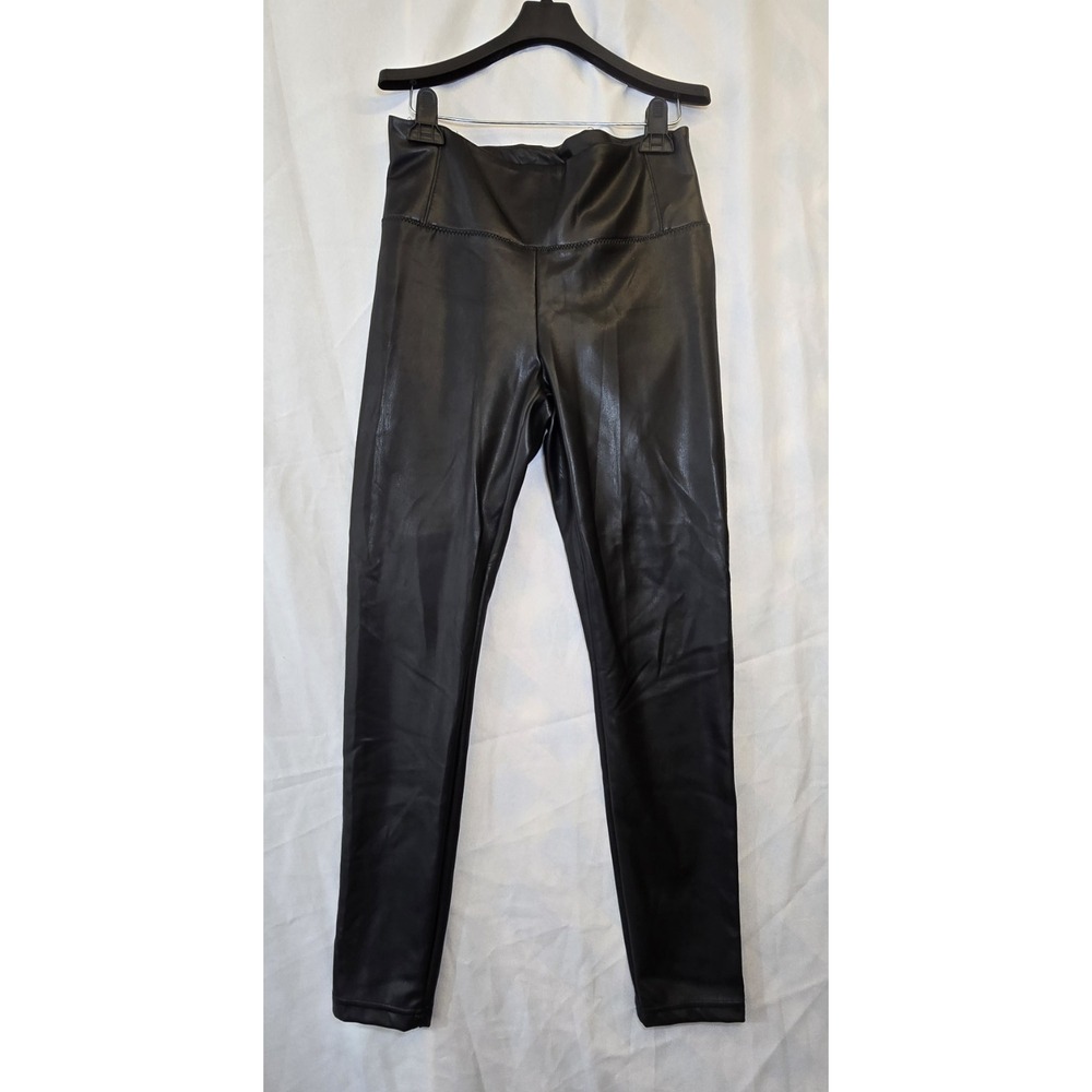 Rachel Zoe Black Faux Leather Mid-Rise Waist Straight Leg Pull-On Pants‎ Size 6